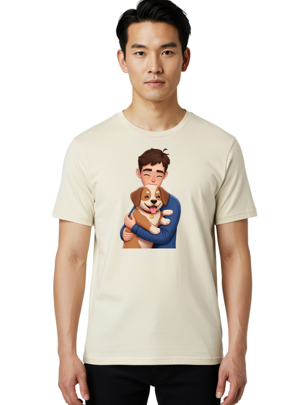 Man-Holding-Dog Men'S Graphic Tee, 100% Cotton, Comfortable Casual Summer Wear, Machine Washable, Vintage Camera, Old Camera, Antique Camera, Black Camera, Classic Photography, Photography Equipment, Nostalgic Device, Film Camera, Camera Art Bai110