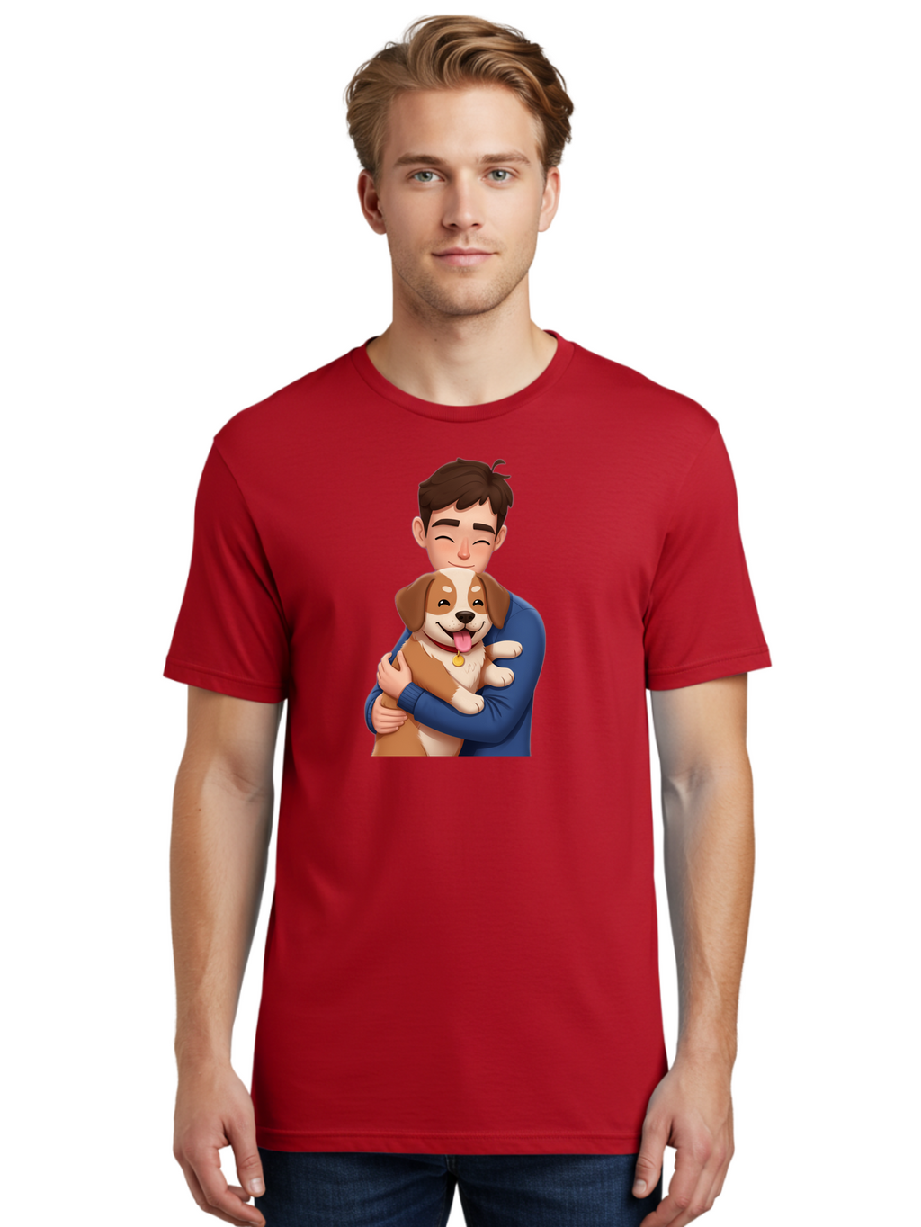 Man-Holding-Dog Men'S Graphic Tee, 100% Cotton, Comfortable Casual Summer Wear, Machine Washable, Vintage Camera, Old Camera, Antique Camera, Black Camera, Classic Photography, Photography Equipment, Nostalgic Device, Film Camera, Camera Art Bai110