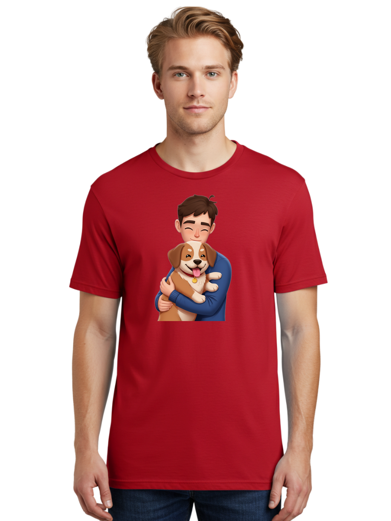 Man-Holding-Dog Men'S Graphic Tee, 100% Cotton, Comfortable Casual Summer Wear, Machine Washable, Vintage Camera, Old Camera, Antique Camera, Black Camera, Classic Photography, Photography Equipment, Nostalgic Device, Film Camera, Camera Art Bai110