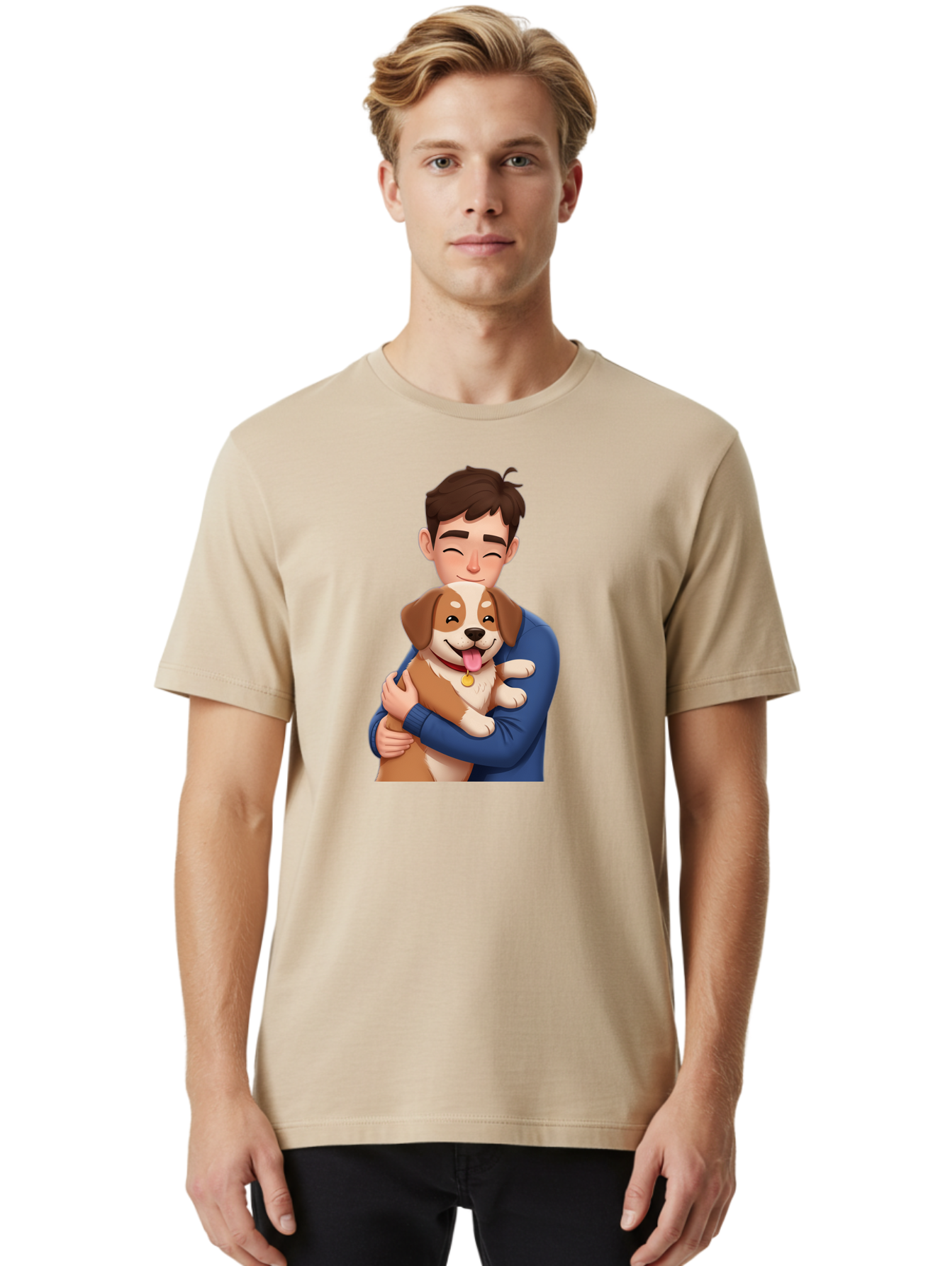 Man-Holding-Dog Men'S Graphic Tee, 100% Cotton, Comfortable Casual Summer Wear, Machine Washable, Vintage Camera, Old Camera, Antique Camera, Black Camera, Classic Photography, Photography Equipment, Nostalgic Device, Film Camera, Camera Art Bai110