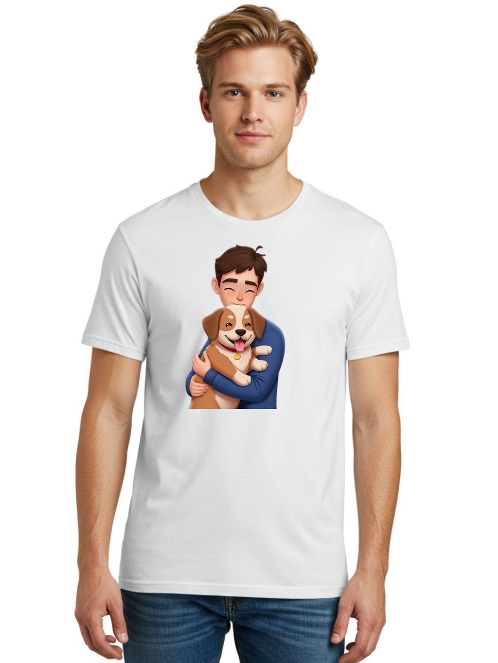 Man-Holding-Dog Men'S Graphic Tee, 100% Cotton, Comfortable Casual Summer Wear, Machine Washable, Vintage Camera, Old Camera, Antique Camera, Black Camera, Classic Photography, Photography Equipment, Nostalgic Device, Film Camera, Camera Art Bai110