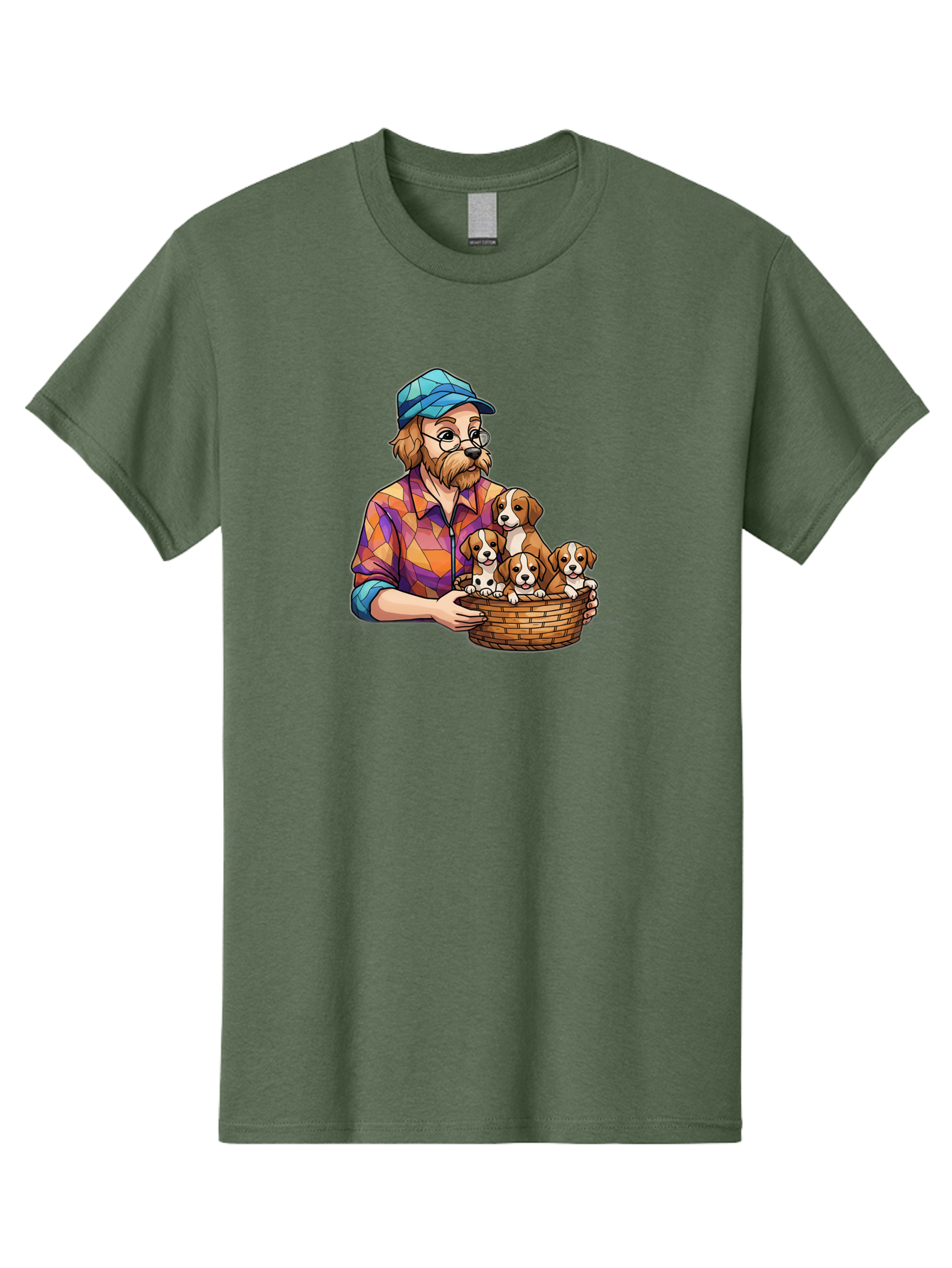 Man-Holding-Puppies Men'S Graphic Tee, 100% Cotton, Comfortable Casual Summer Wear, Machine Washable, Vintage Camera, Old Camera, Antique Camera, Black Camera, Classic Photography, Photography Equipment, Nostalgic Device, Film Camera, Bai111