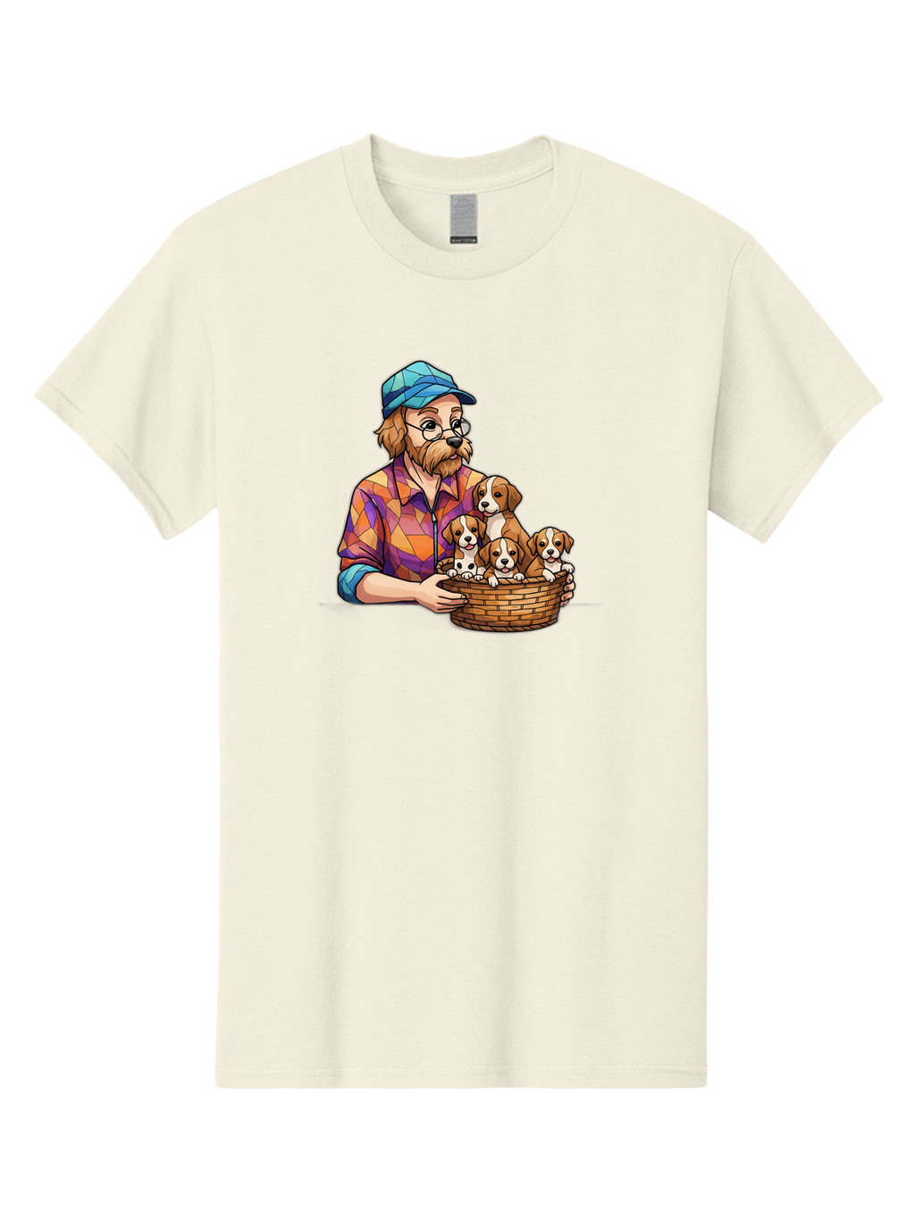 Man-Holding-Puppies Men'S Graphic Tee, 100% Cotton, Comfortable Casual Summer Wear, Machine Washable, Vintage Camera, Old Camera, Antique Camera, Black Camera, Classic Photography, Photography Equipment, Nostalgic Device, Film Camera, Bai111