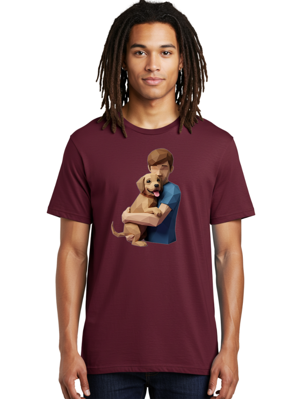 Man-Hugging-Dog-1 Men'S Graphic Tee, 100% Cotton, Comfortable Casual Summer Wear, Machine Washable, Vintage Camera, Old Camera, Antique Camera, Black Camera, Classic Photography, Photography Equipment, Nostalgic Device, Film Camera, Camera Art Bai112