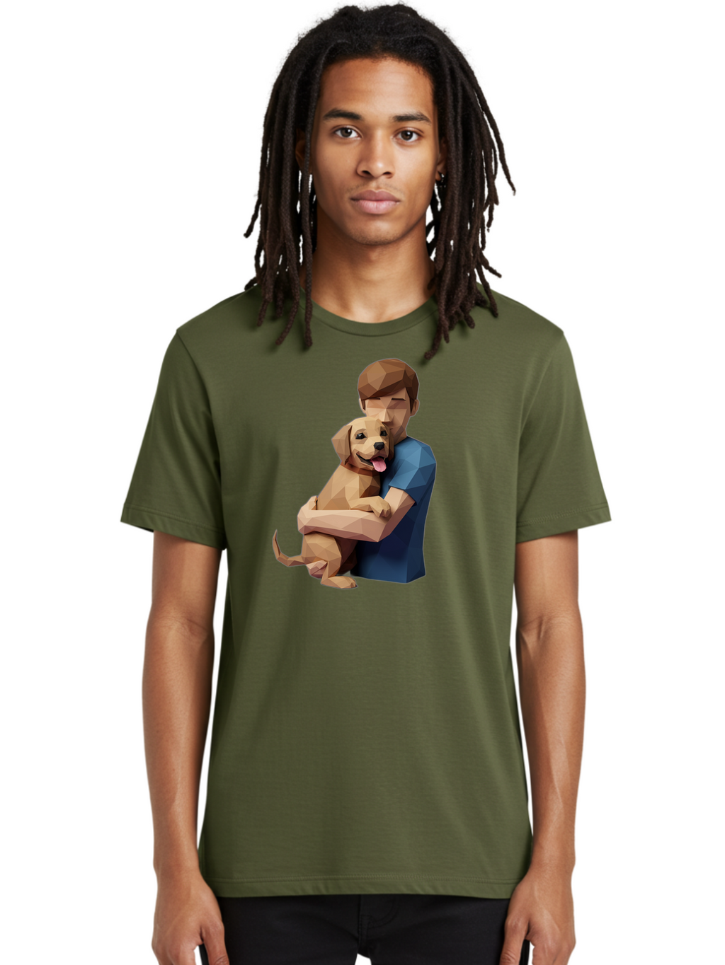Man-Hugging-Dog-1 Men'S Graphic Tee, 100% Cotton, Comfortable Casual Summer Wear, Machine Washable, Vintage Camera, Old Camera, Antique Camera, Black Camera, Classic Photography, Photography Equipment, Nostalgic Device, Film Camera, Camera Art Bai112