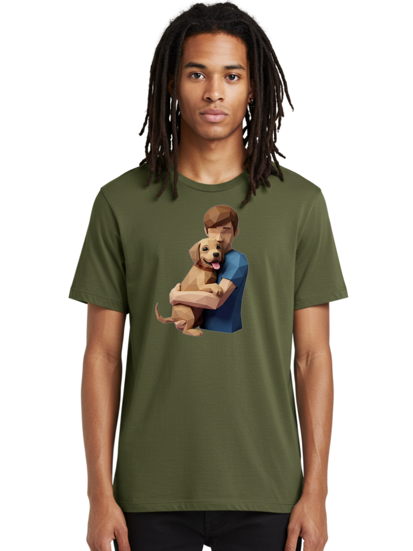 Man-Hugging-Dog-1 Men'S Graphic Tee, 100% Cotton, Comfortable Casual Summer Wear, Machine Washable, Vintage Camera, Old Camera, Antique Camera, Black Camera, Classic Photography, Photography Equipment, Nostalgic Device, Film Camera, Camera Art Bai112