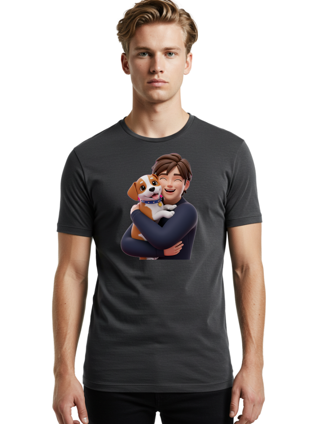 Man-Hugging-Dog Men'S Graphic Tee, 100% Cotton, Comfortable Casual Summer Wear, Machine Washable, Vintage Camera, Old Camera, Antique Camera, Black Camera, Classic Photography, Photography Equipment, Nostalgic Device, Film Camera, Camera Art Bai114
