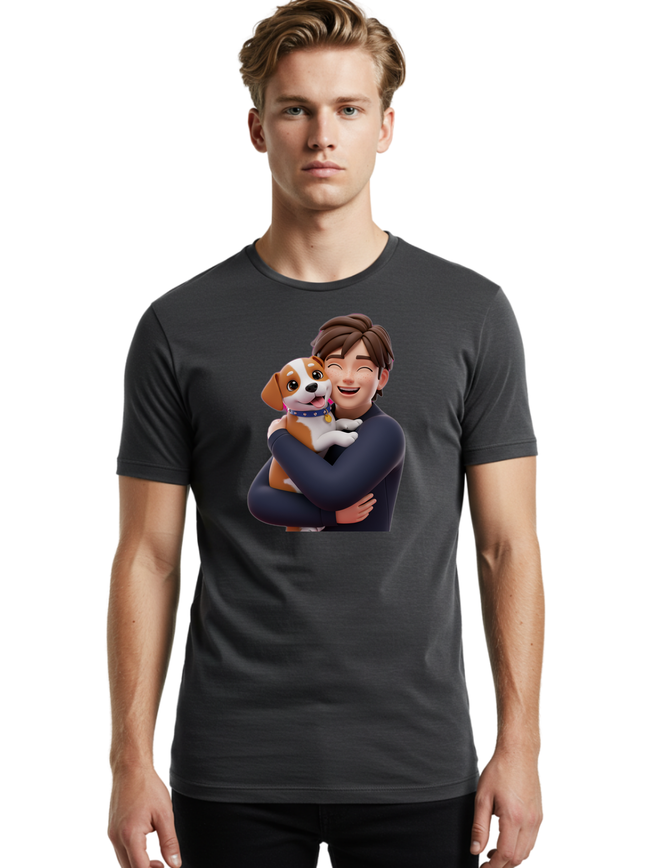 Man-Hugging-Dog Men'S Graphic Tee, 100% Cotton, Comfortable Casual Summer Wear, Machine Washable, Vintage Camera, Old Camera, Antique Camera, Black Camera, Classic Photography, Photography Equipment, Nostalgic Device, Film Camera, Camera Art Bai114