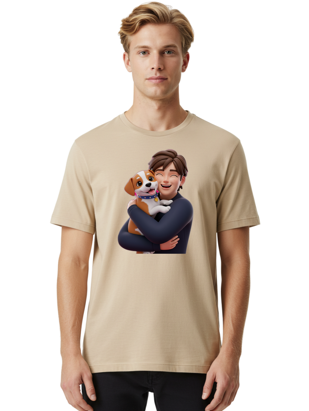 Man-Hugging-Dog Men'S Graphic Tee, 100% Cotton, Comfortable Casual Summer Wear, Machine Washable, Vintage Camera, Old Camera, Antique Camera, Black Camera, Classic Photography, Photography Equipment, Nostalgic Device, Film Camera, Camera Art Bai114