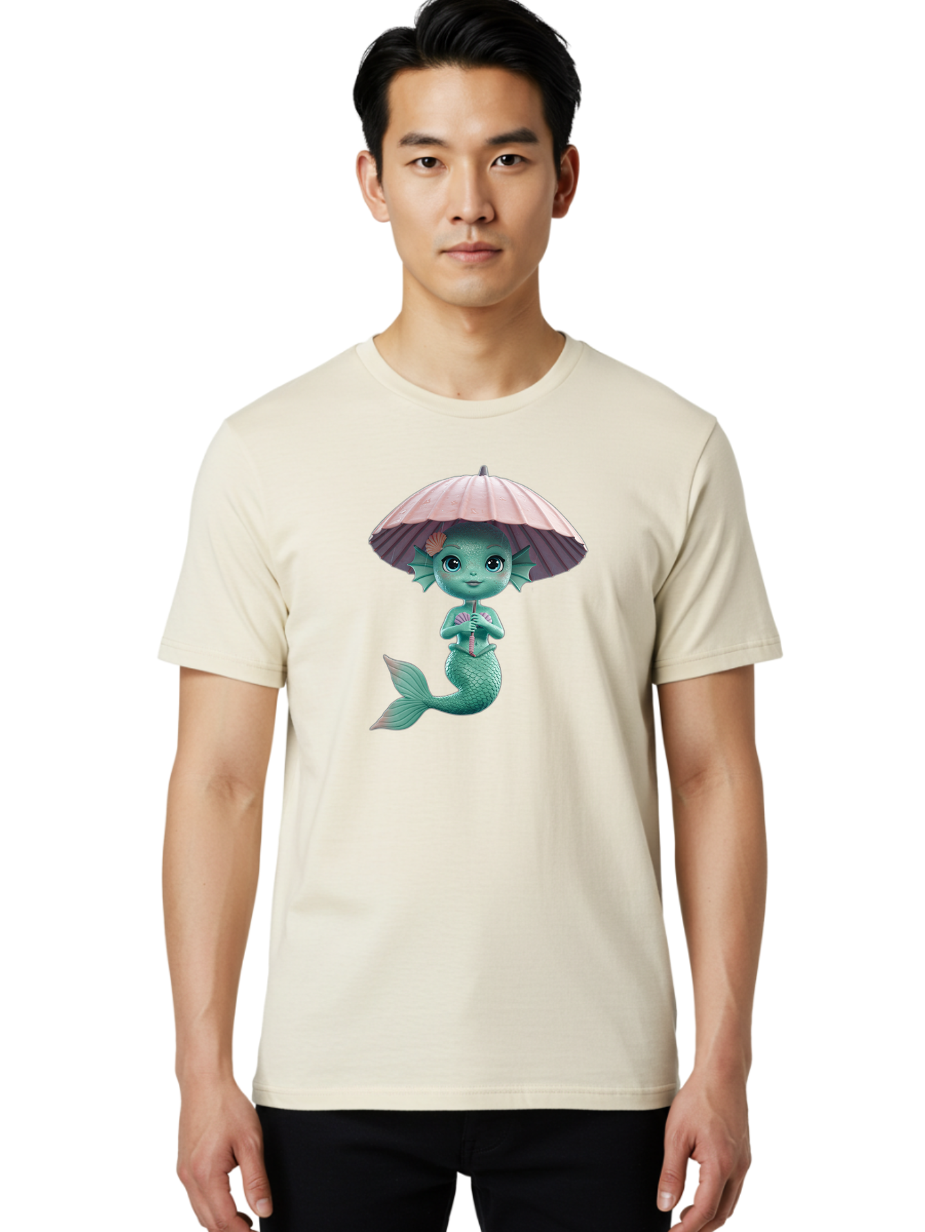 Mermaid-With-Parasol Men'S Graphic Tee, 100% Cotton, Comfortable Casual Summer Wear, Machine Washable, Vintage Camera, Old Camera, Antique Camera, Black Camera, Classic Photography, Photography Equipment, Nostalgic Device, Film Camera, Bai130