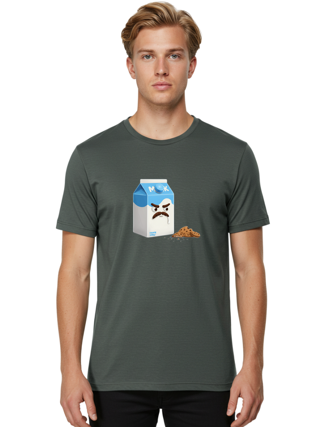 Milk-Carton-With-Mustache Men'S Graphic Tee, 100% Cotton, Comfortable Casual Summer Wear, Machine Washable, Vintage Camera, Old Camera, Antique Camera, Black Camera, Classic Photography, Photography Equipment, Nostalgic Device, Film Camera, Bai149