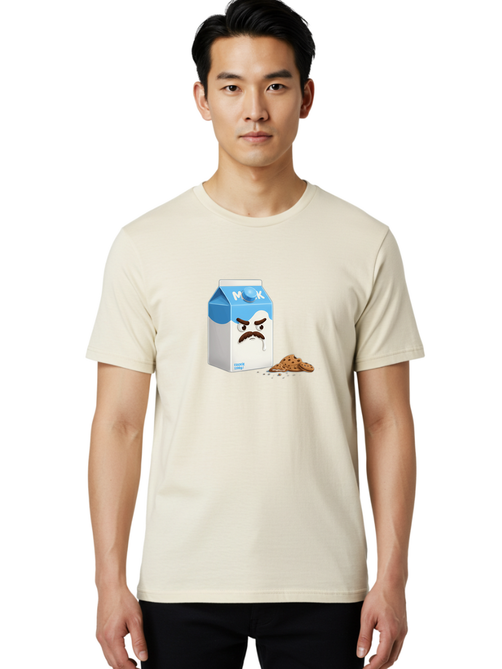 Milk-Carton-With-Mustache Men'S Graphic Tee, 100% Cotton, Comfortable Casual Summer Wear, Machine Washable, Vintage Camera, Old Camera, Antique Camera, Black Camera, Classic Photography, Photography Equipment, Nostalgic Device, Film Camera, Bai149