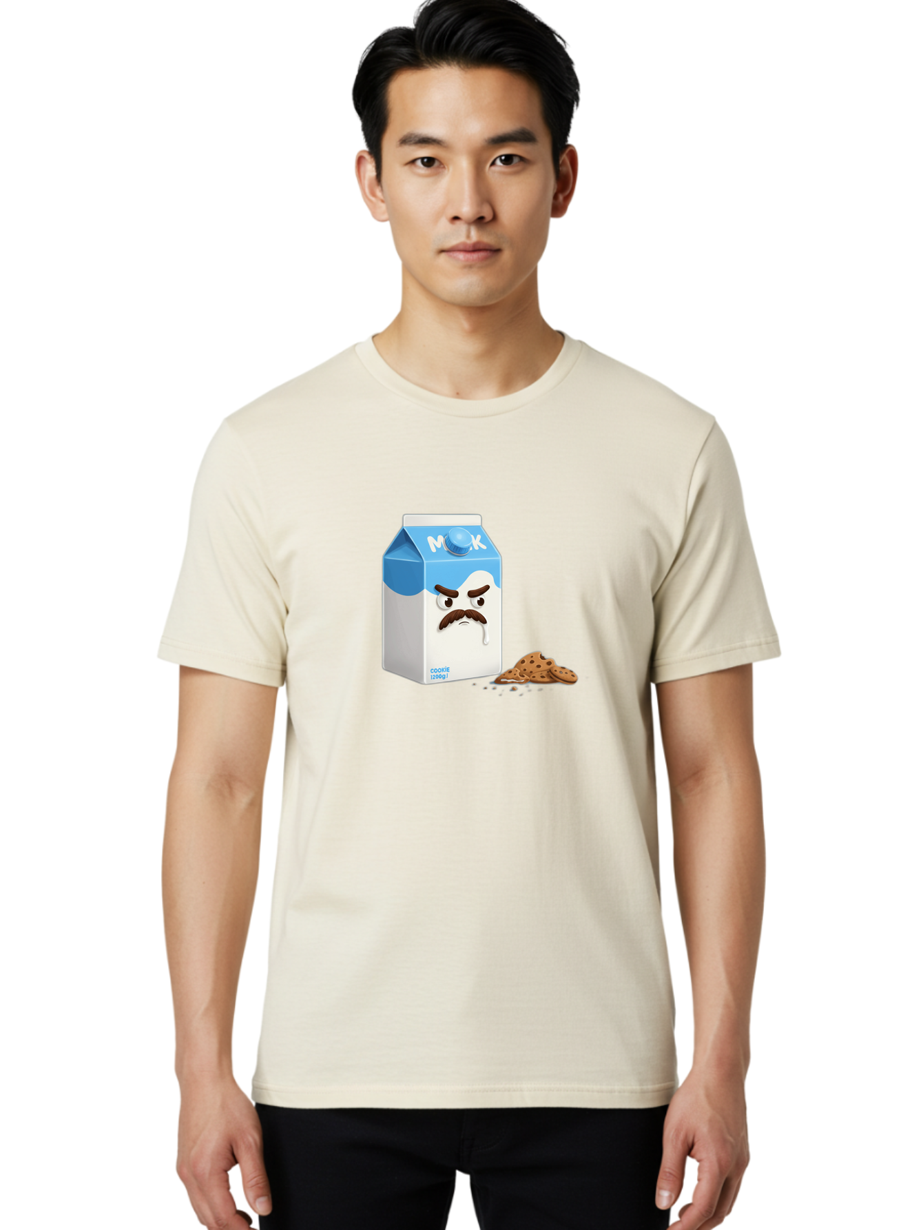 Milk-Carton-With-Mustache Men'S Graphic Tee, 100% Cotton, Comfortable Casual Summer Wear, Machine Washable, Vintage Camera, Old Camera, Antique Camera, Black Camera, Classic Photography, Photography Equipment, Nostalgic Device, Film Camera, Bai149