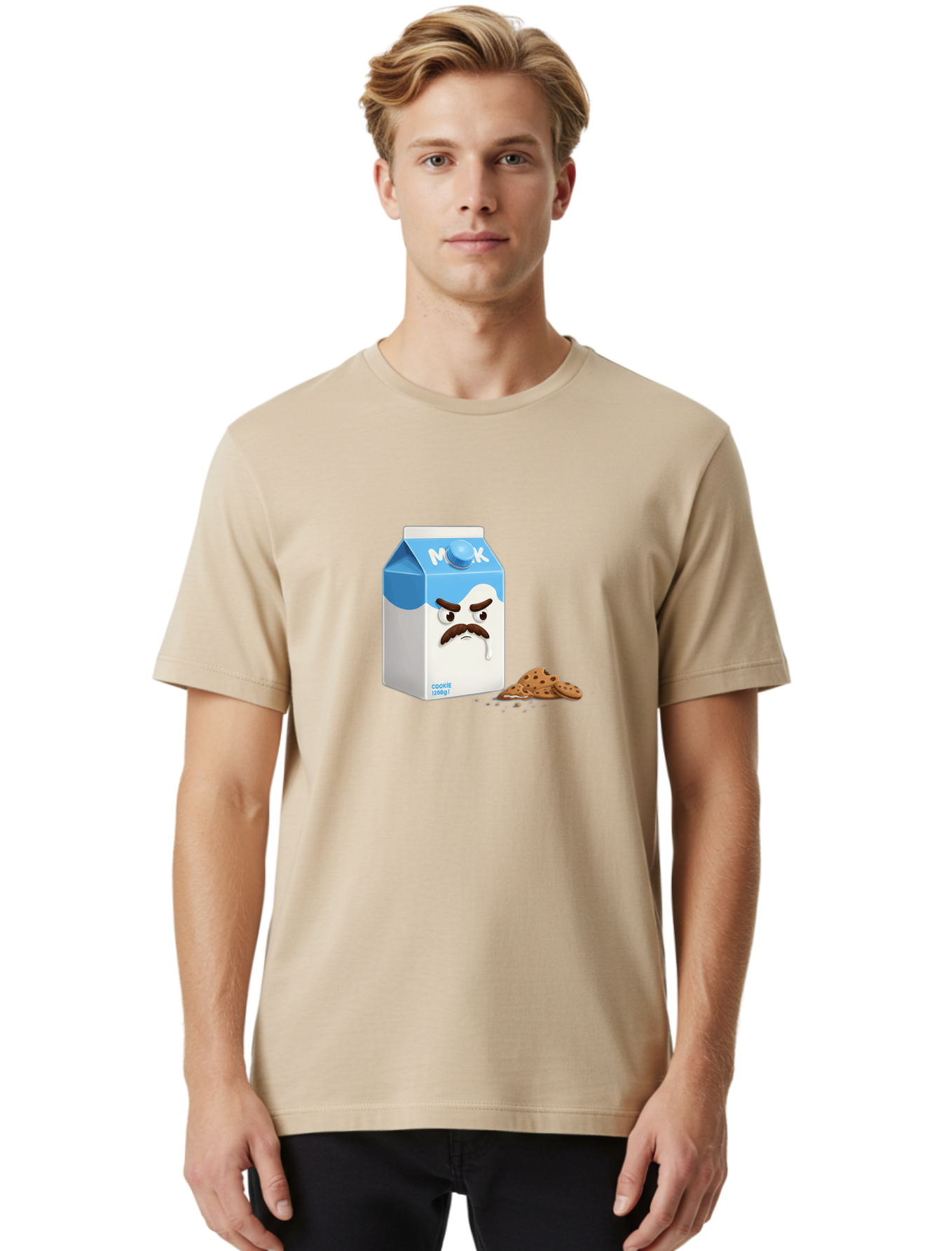 Milk-Carton-With-Mustache Men'S Graphic Tee, 100% Cotton, Comfortable Casual Summer Wear, Machine Washable, Vintage Camera, Old Camera, Antique Camera, Black Camera, Classic Photography, Photography Equipment, Nostalgic Device, Film Camera, Bai149