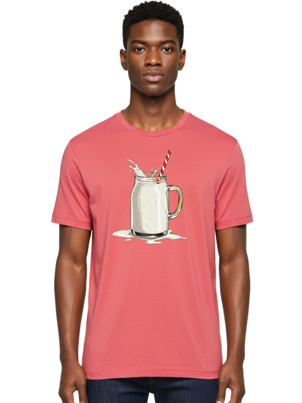 Milkshake-Mason-Jar Men'S Graphic Tee, 100% Cotton, Comfortable Casual Summer Wear, Machine Washable, Vintage Camera, Old Camera, Antique Camera, Black Camera, Classic Photography, Photography Equipment, Nostalgic Device, Film Camera, Bai155