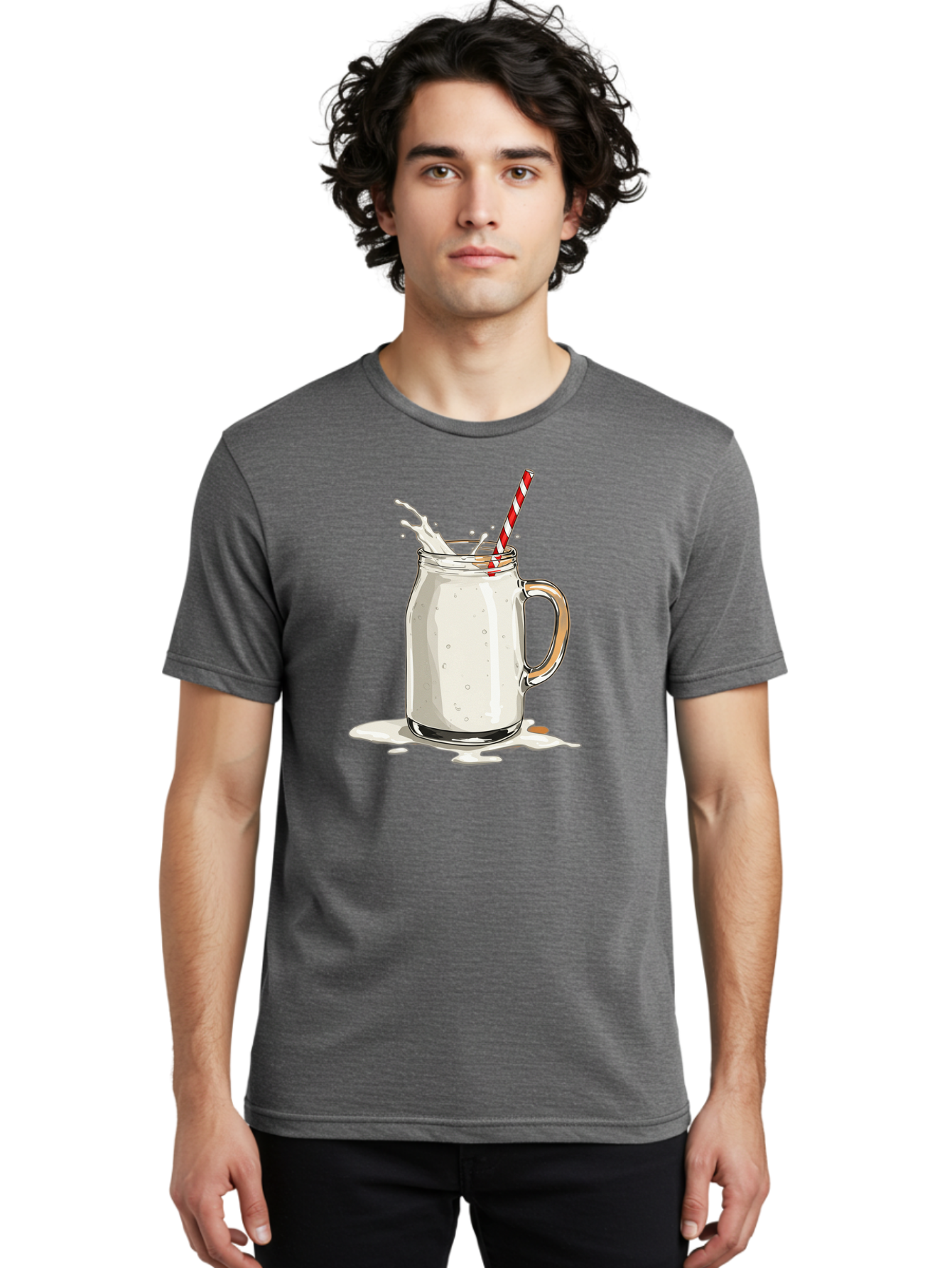 Milkshake-Mason-Jar Men'S Graphic Tee, 100% Cotton, Comfortable Casual Summer Wear, Machine Washable, Vintage Camera, Old Camera, Antique Camera, Black Camera, Classic Photography, Photography Equipment, Nostalgic Device, Film Camera, Bai155