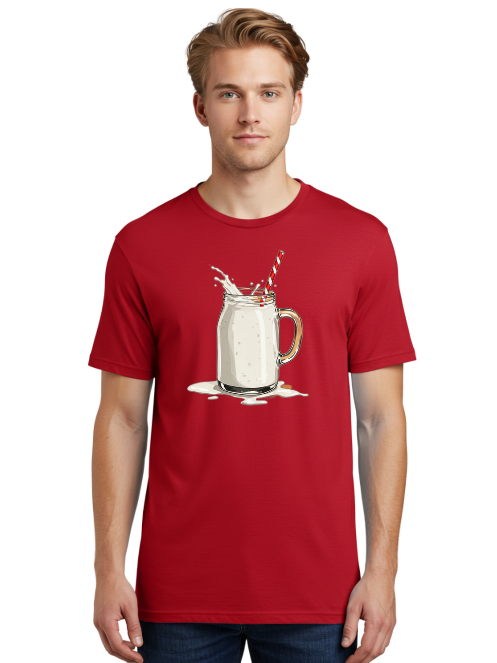 Milkshake-Mason-Jar Men'S Graphic Tee, 100% Cotton, Comfortable Casual Summer Wear, Machine Washable, Vintage Camera, Old Camera, Antique Camera, Black Camera, Classic Photography, Photography Equipment, Nostalgic Device, Film Camera, Bai155