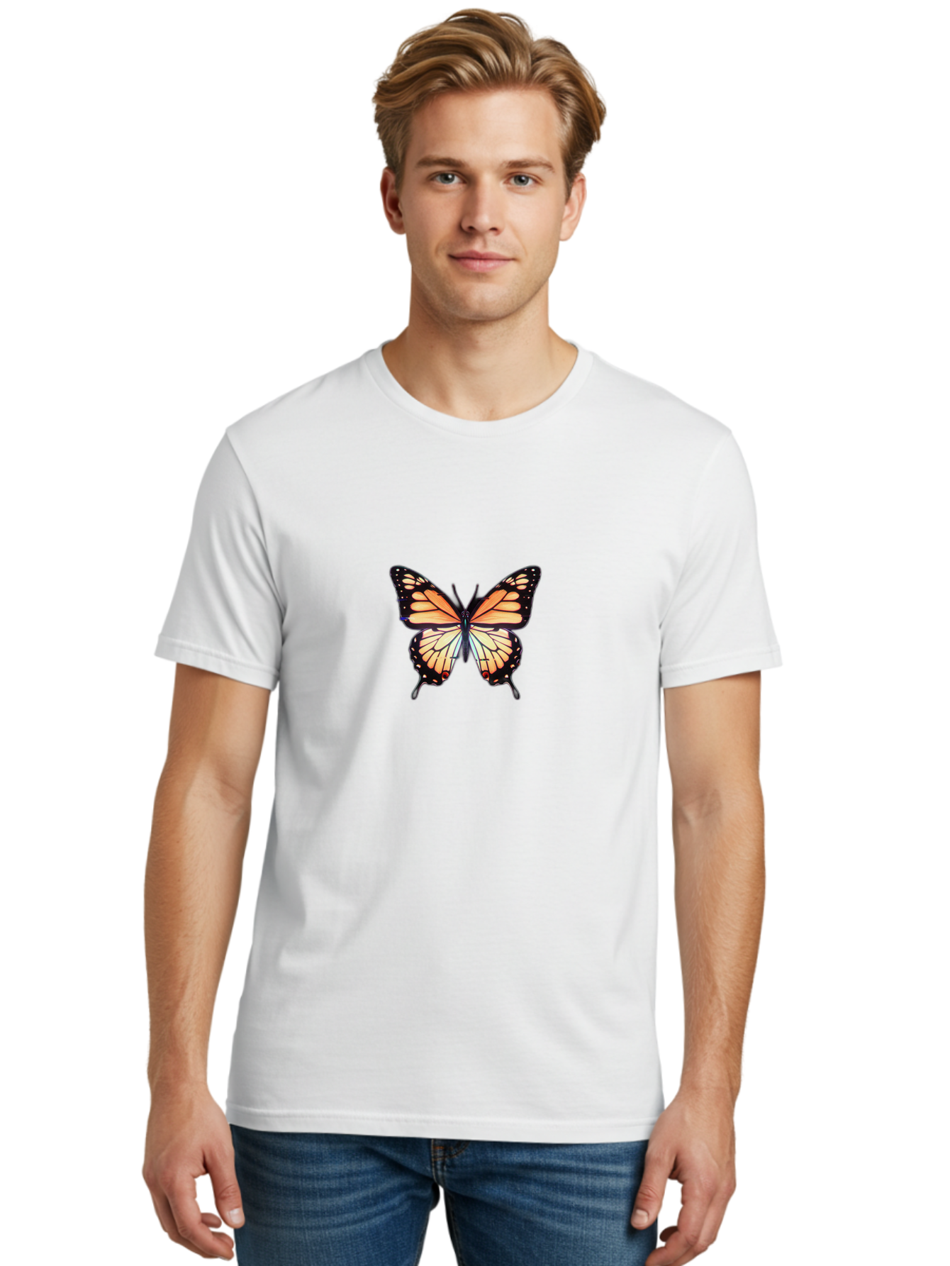 Monarch-Butterfly Men'S Graphic Tee, 100% Cotton, Comfortable Casual Summer Wear, Machine Washable, Vintage Camera, Old Camera, Antique Camera, Black Camera, Classic Photography, Photography Equipment, Nostalgic Device, Film Camera, Camera Art Bai159