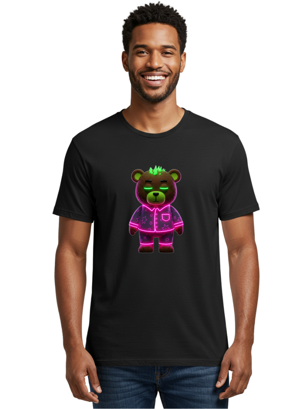Neon-Bear Men'S Graphic Tee, 100% Cotton, Comfortable Casual Summer Wear, Machine Washable, Vintage Camera, Old Camera, Antique Camera, Black Camera, Classic Photography, Photography Equipment, Nostalgic Device, Film Camera, Camera Art Bai175