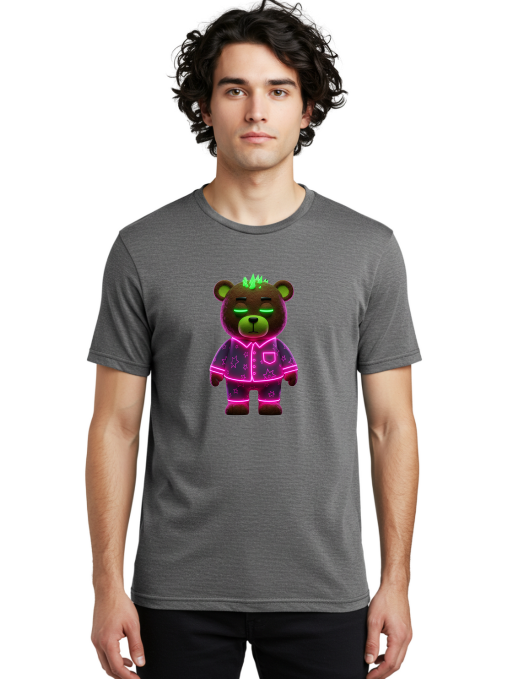 Neon-Bear Men'S Graphic Tee, 100% Cotton, Comfortable Casual Summer Wear, Machine Washable, Vintage Camera, Old Camera, Antique Camera, Black Camera, Classic Photography, Photography Equipment, Nostalgic Device, Film Camera, Camera Art Bai175