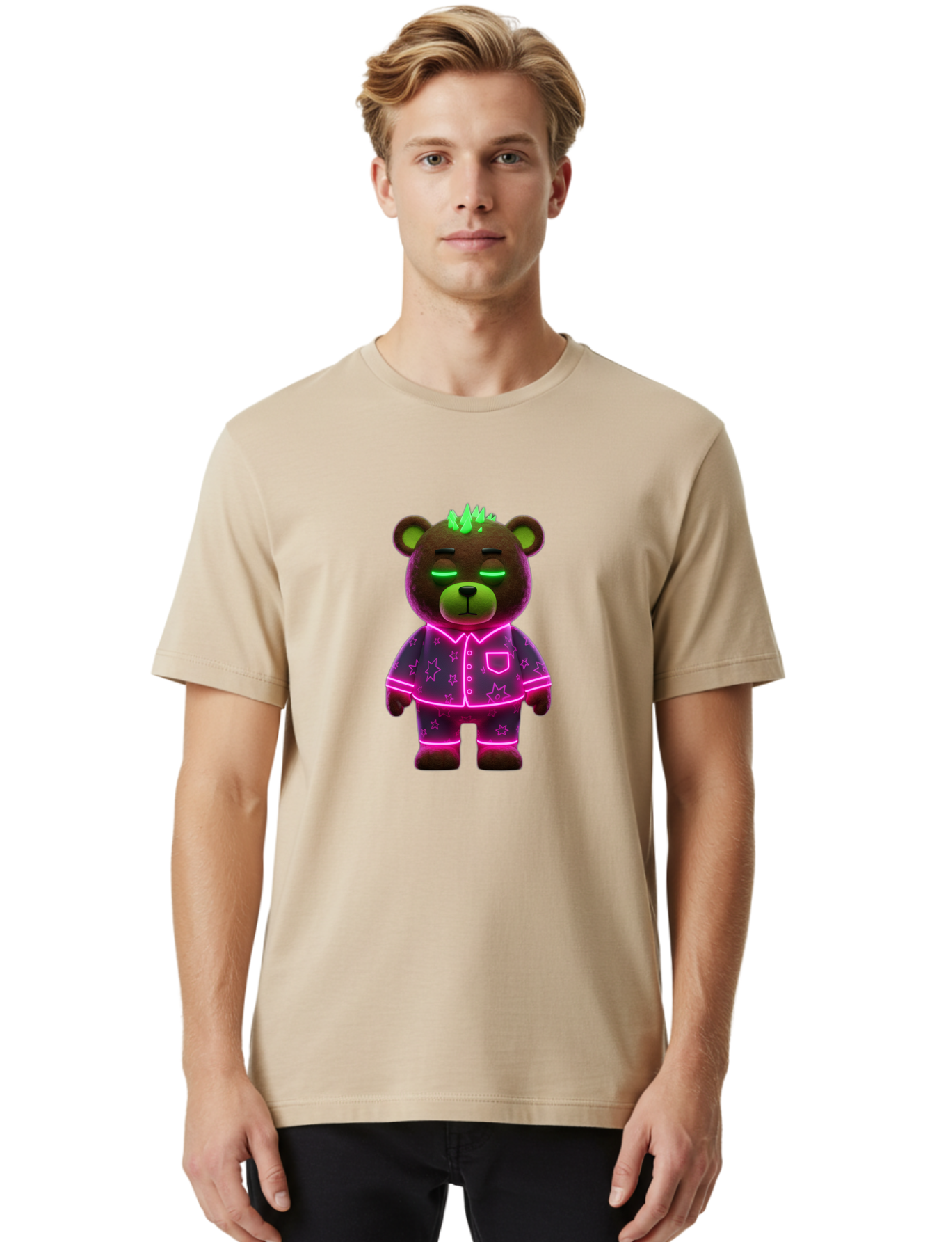 Neon-Bear Men'S Graphic Tee, 100% Cotton, Comfortable Casual Summer Wear, Machine Washable, Vintage Camera, Old Camera, Antique Camera, Black Camera, Classic Photography, Photography Equipment, Nostalgic Device, Film Camera, Camera Art Bai175