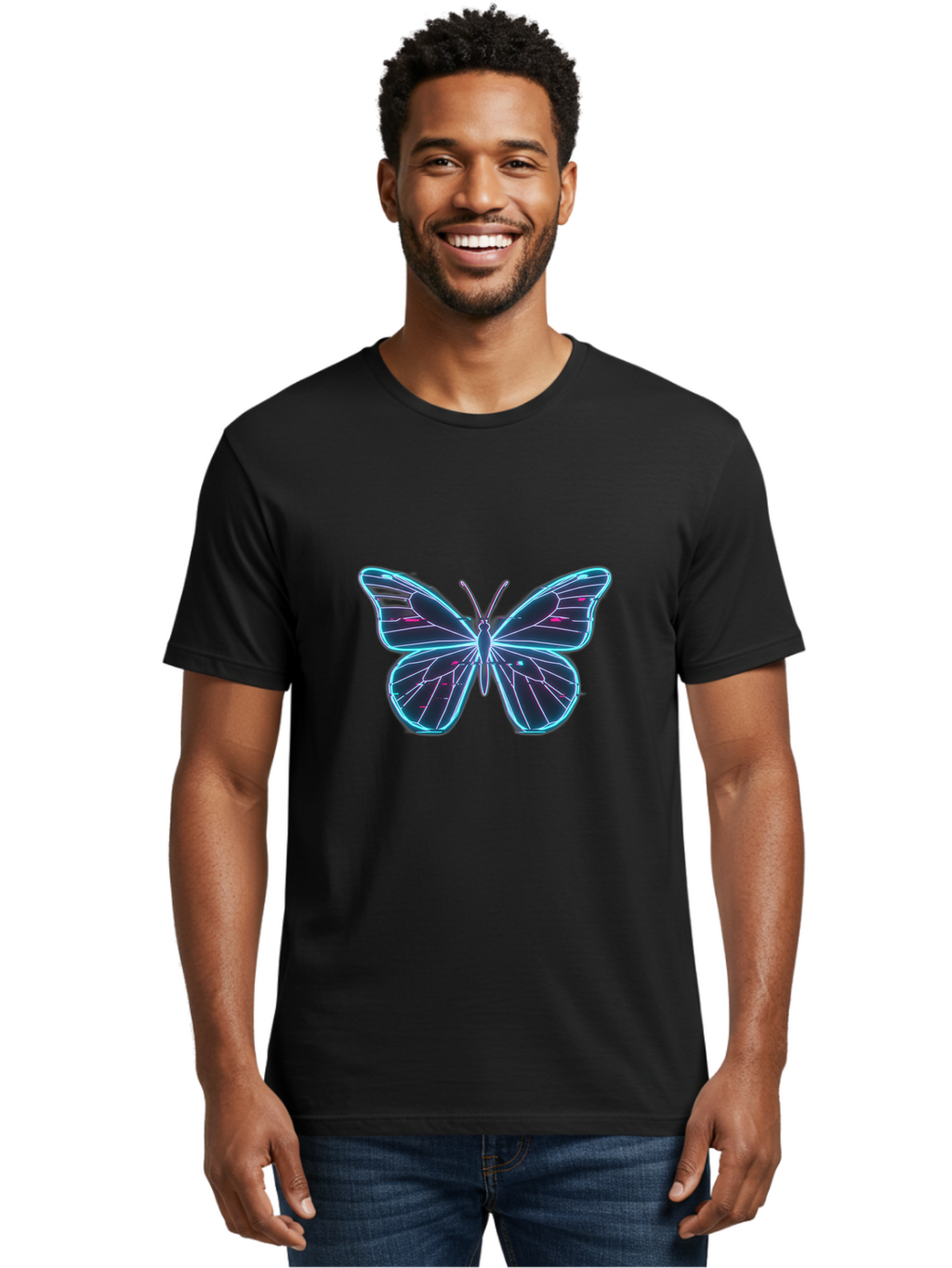 Neon-Butterfly Men'S Graphic Tee, 100% Cotton, Comfortable Casual Summer Wear, Machine Washable, Vintage Camera, Old Camera, Antique Camera, Black Camera, Classic Photography, Photography Equipment, Nostalgic Device, Film Camera, Camera Art Bai176