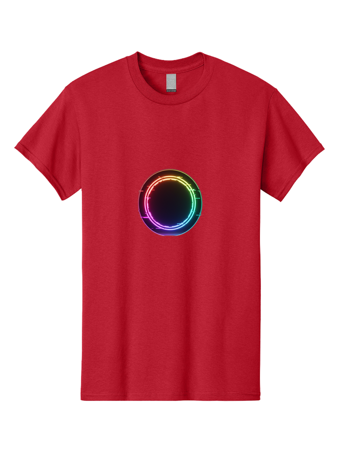Neon-Circle-1 Men'S Graphic Tee, 100% Cotton, Comfortable Casual Summer Wear, Machine Washable, Vintage Camera, Old Camera, Antique Camera, Black Camera, Classic Photography, Photography Equipment, Nostalgic Device, Film Camera, Camera Art Bai177