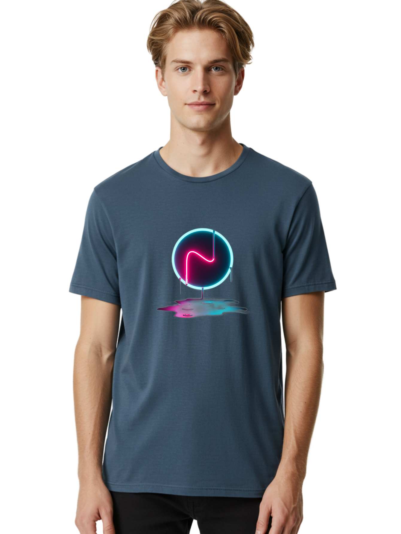 Neon-Circle-3 Men'S Graphic Tee, 100% Cotton, Comfortable Casual Summer Wear, Machine Washable, Vintage Camera, Old Camera, Antique Camera, Black Camera, Classic Photography, Photography Equipment, Nostalgic Device, Film Camera, Camera Art Bai179