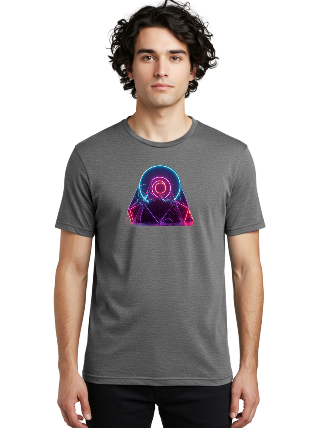 Neon-Geometric-Object Men'S Graphic Tee, 100% Cotton, Comfortable Casual Summer Wear, Machine Washable, Vintage Camera, Old Camera, Antique Camera, Black Camera, Classic Photography, Photography Equipment, Nostalgic Device, Film Camera, Bai182