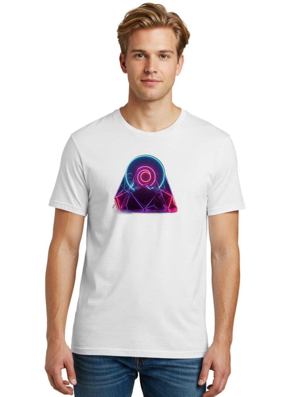 Neon-Geometric-Object Men'S Graphic Tee, 100% Cotton, Comfortable Casual Summer Wear, Machine Washable, Vintage Camera, Old Camera, Antique Camera, Black Camera, Classic Photography, Photography Equipment, Nostalgic Device, Film Camera, Bai182