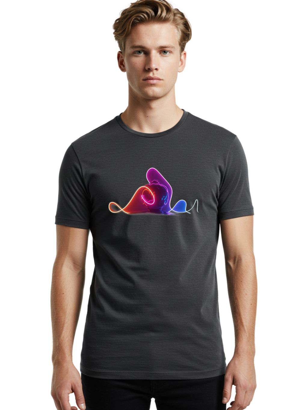 Neon-Liquid-Splash Men'S Graphic Tee, 100% Cotton, Comfortable Casual Summer Wear, Machine Washable, Vintage Camera, Old Camera, Antique Camera, Black Camera, Classic Photography, Photography Equipment, Nostalgic Device, Film Camera, Bai183