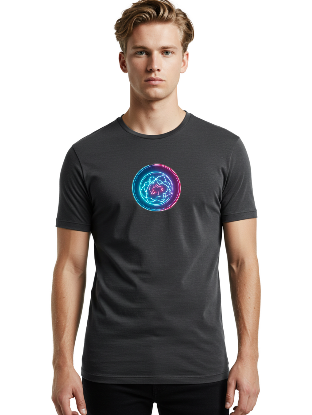 Neon-Openai Men'S Graphic Tee, 100% Cotton, Comfortable Casual Summer Wear, Machine Washable, Vintage Camera, Old Camera, Antique Camera, Black Camera, Classic Photography, Photography Equipment, Nostalgic Device, Film Camera, Camera Art Bai184