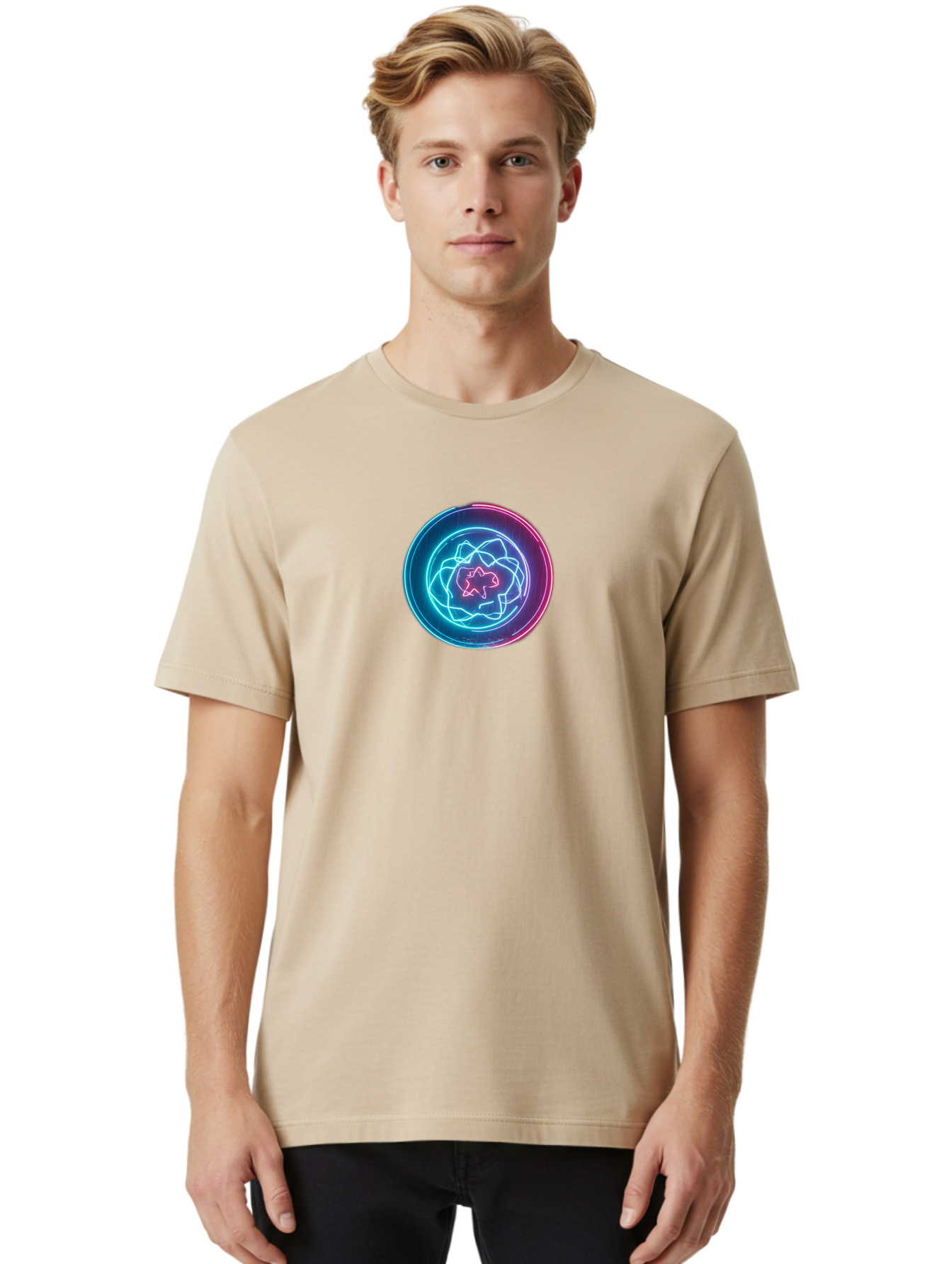 Neon-Openai Men'S Graphic Tee, 100% Cotton, Comfortable Casual Summer Wear, Machine Washable, Vintage Camera, Old Camera, Antique Camera, Black Camera, Classic Photography, Photography Equipment, Nostalgic Device, Film Camera, Camera Art Bai184