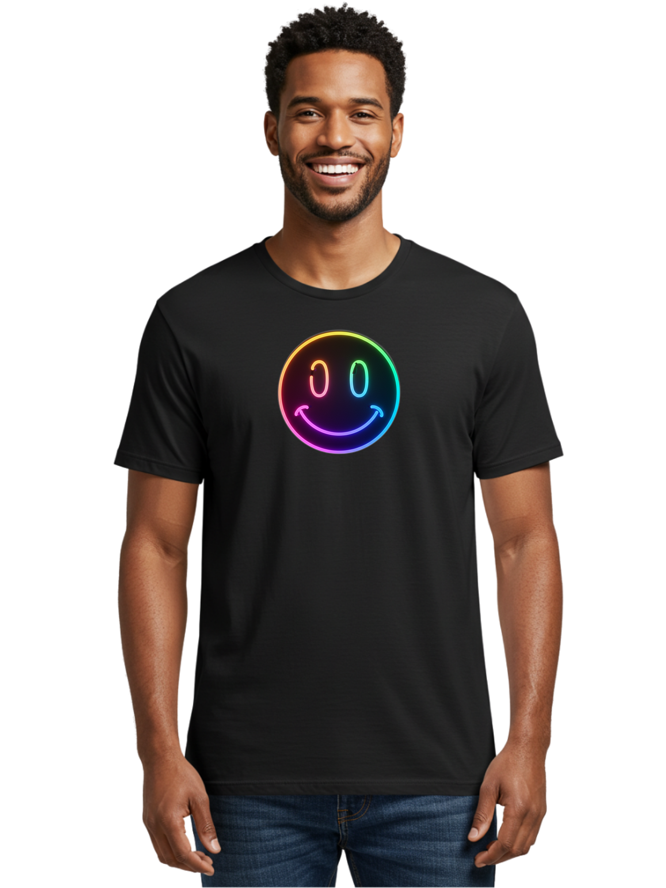 Neon-Smiley Men'S Graphic Tee, 100% Cotton, Comfortable Casual Summer Wear, Machine Washable, Vintage Camera, Old Camera, Antique Camera, Black Camera, Classic Photography, Photography Equipment, Nostalgic Device, Film Camera, Camera Art Bai185