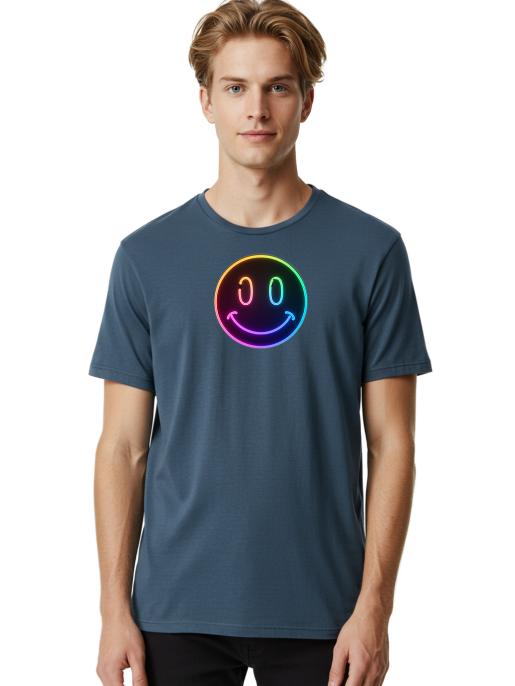 Neon-Smiley Men'S Graphic Tee, 100% Cotton, Comfortable Casual Summer Wear, Machine Washable, Vintage Camera, Old Camera, Antique Camera, Black Camera, Classic Photography, Photography Equipment, Nostalgic Device, Film Camera, Camera Art Bai185