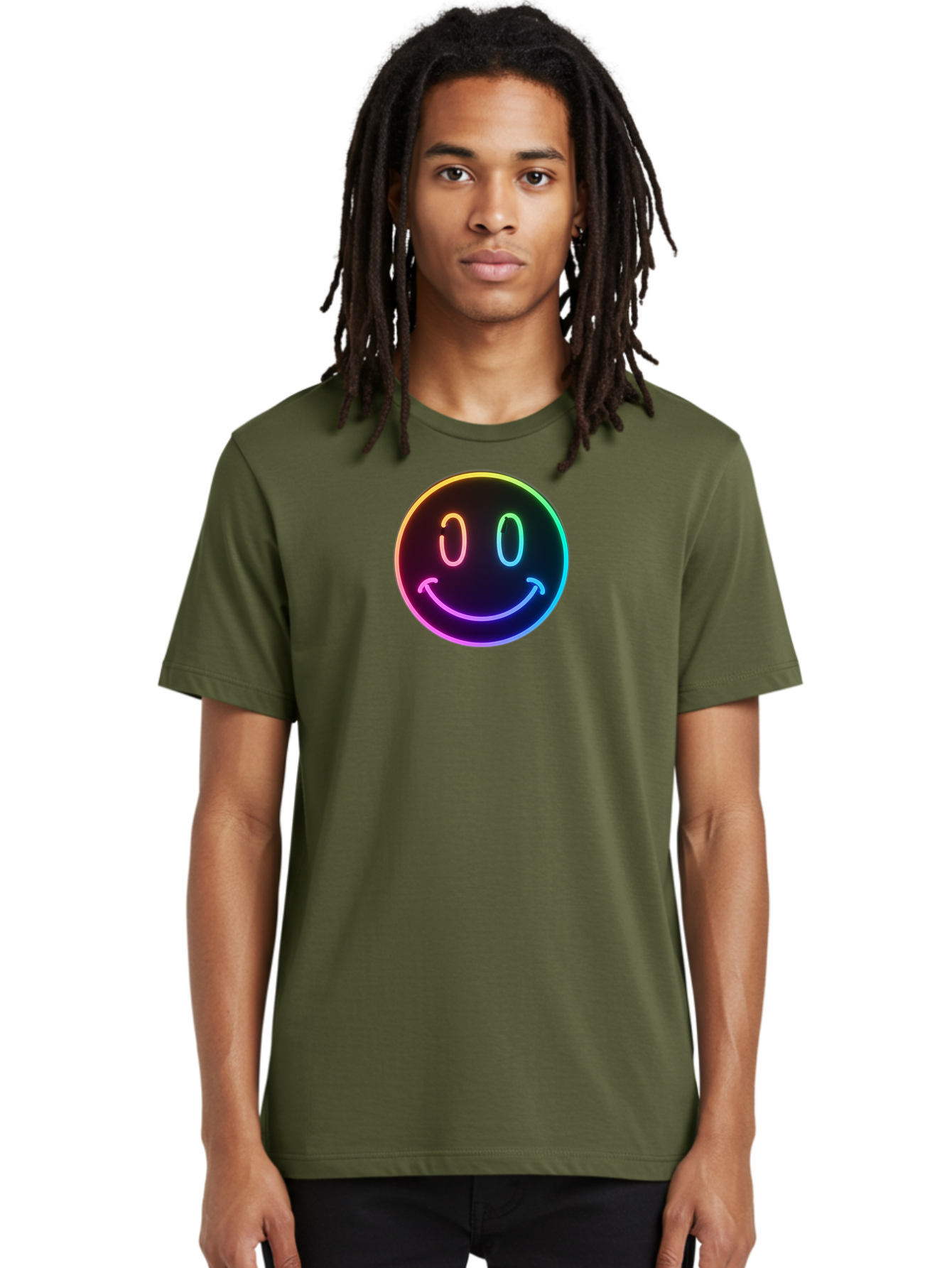 Neon-Smiley Men'S Graphic Tee, 100% Cotton, Comfortable Casual Summer Wear, Machine Washable, Vintage Camera, Old Camera, Antique Camera, Black Camera, Classic Photography, Photography Equipment, Nostalgic Device, Film Camera, Camera Art Bai185