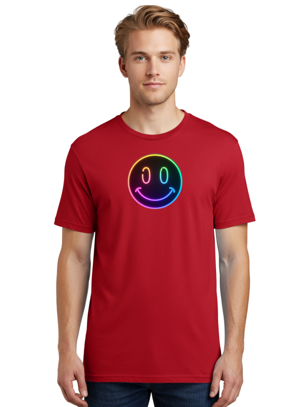 Neon-Smiley Men'S Graphic Tee, 100% Cotton, Comfortable Casual Summer Wear, Machine Washable, Vintage Camera, Old Camera, Antique Camera, Black Camera, Classic Photography, Photography Equipment, Nostalgic Device, Film Camera, Camera Art Bai185