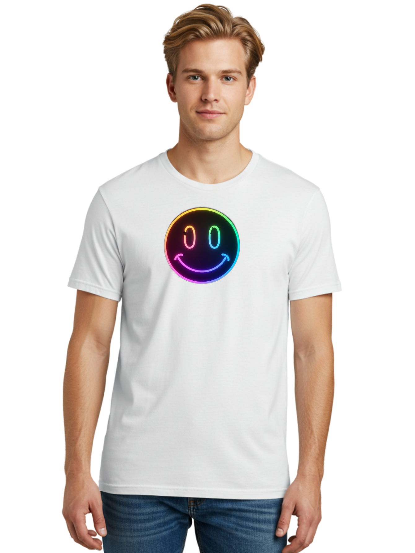 Neon-Smiley Men'S Graphic Tee, 100% Cotton, Comfortable Casual Summer Wear, Machine Washable, Vintage Camera, Old Camera, Antique Camera, Black Camera, Classic Photography, Photography Equipment, Nostalgic Device, Film Camera, Camera Art Bai185