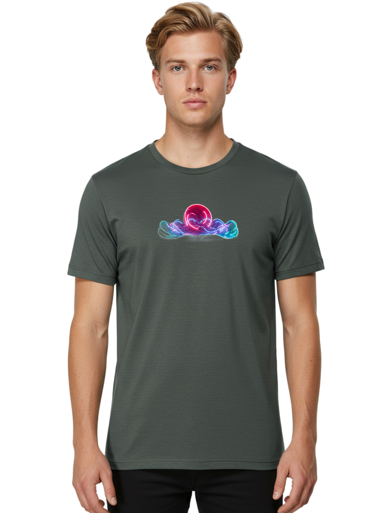 Neon-Sphere Men'S Graphic Tee, 100% Cotton, Comfortable Casual Summer Wear, Machine Washable, Vintage Camera, Old Camera, Antique Camera, Black Camera, Classic Photography, Photography Equipment, Nostalgic Device, Film Camera, Camera Art Bai186