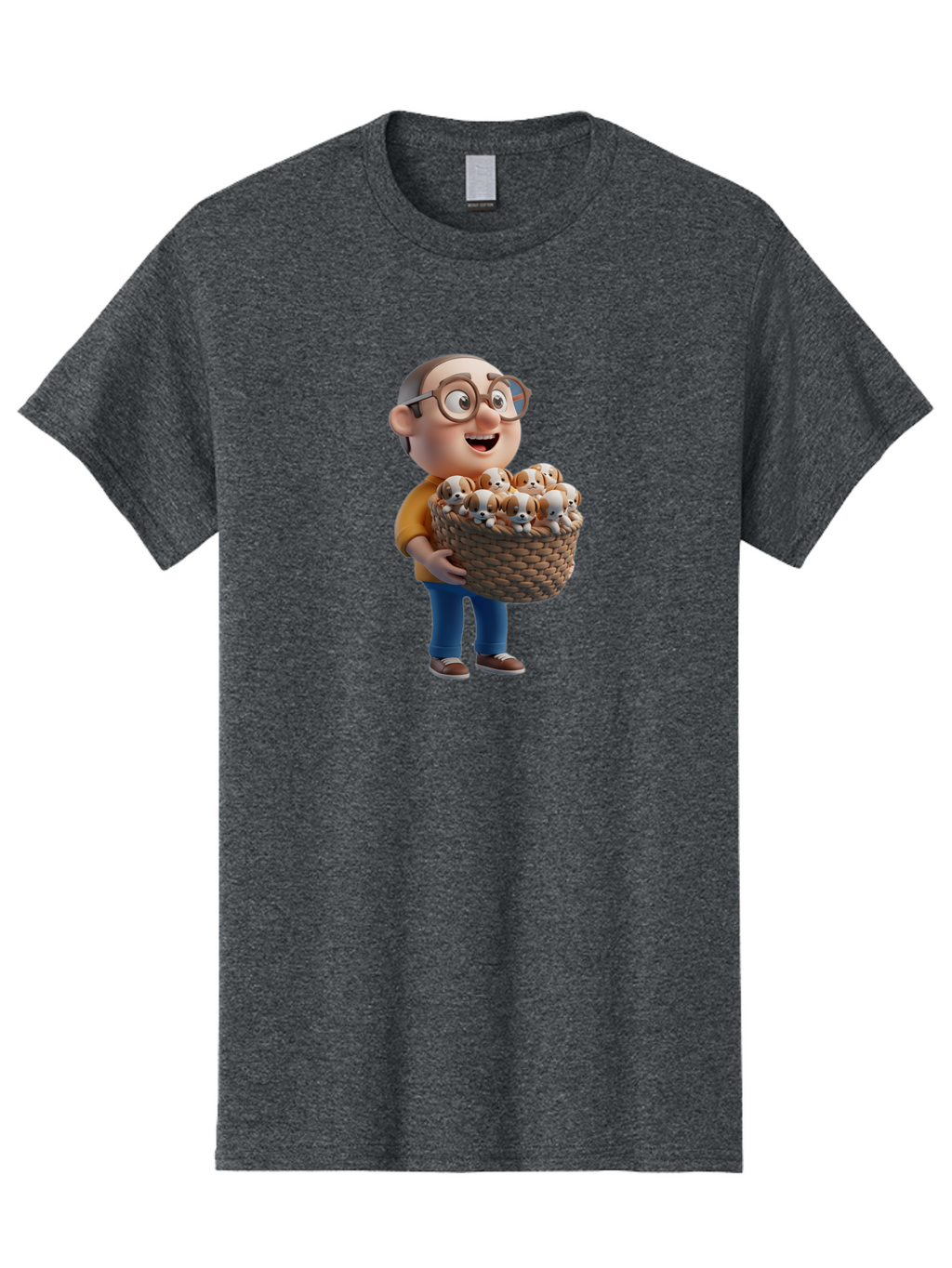 Old-Man-Holding-Puppies Men'S Graphic Tee, 100% Cotton, Comfortable Casual Summer Wear, Machine Washable, Vintage Camera, Old Camera, Antique Camera, Black Camera, Classic Photography, Photography Equipment, Nostalgic Device, Film Camera, Bai188