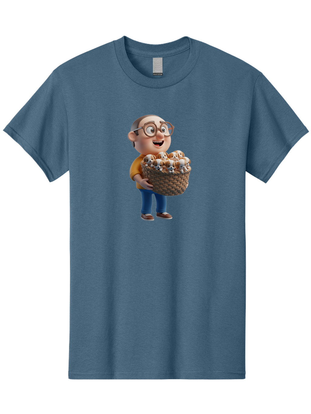 Old-Man-Holding-Puppies Men'S Graphic Tee, 100% Cotton, Comfortable Casual Summer Wear, Machine Washable, Vintage Camera, Old Camera, Antique Camera, Black Camera, Classic Photography, Photography Equipment, Nostalgic Device, Film Camera, Bai188