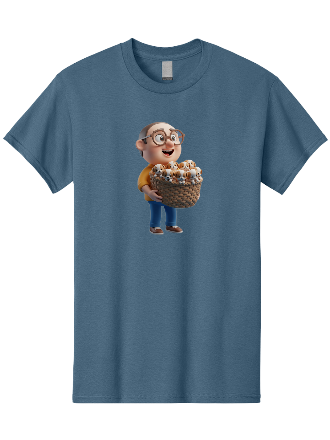 Old-Man-Holding-Puppies Men'S Graphic Tee, 100% Cotton, Comfortable Casual Summer Wear, Machine Washable, Vintage Camera, Old Camera, Antique Camera, Black Camera, Classic Photography, Photography Equipment, Nostalgic Device, Film Camera, Bai188
