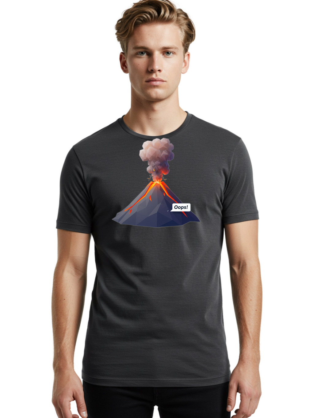 Oops Men'S Graphic Tee, 100% Cotton, Comfortable Casual Summer Wear, Machine Washable, Vintage Camera, Old Camera, Antique Camera, Black Camera, Classic Photography, Photography Equipment, Nostalgic Device, Film Camera, Camera Art Bai196
