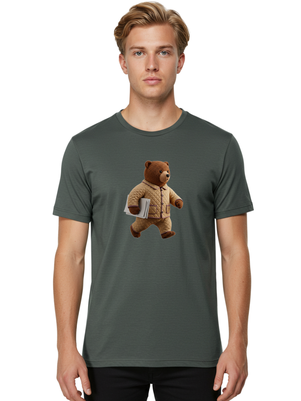 Bear Men'S Graphic Tee, 100% Cotton, Comfortable Casual Summer Wear, Machine Washable, Vintage Camera, Old Camera, Antique Camera, Black Camera, Classic Photography, Photography Equipment, Nostalgic Device, Film Camera, Camera Art Bai201