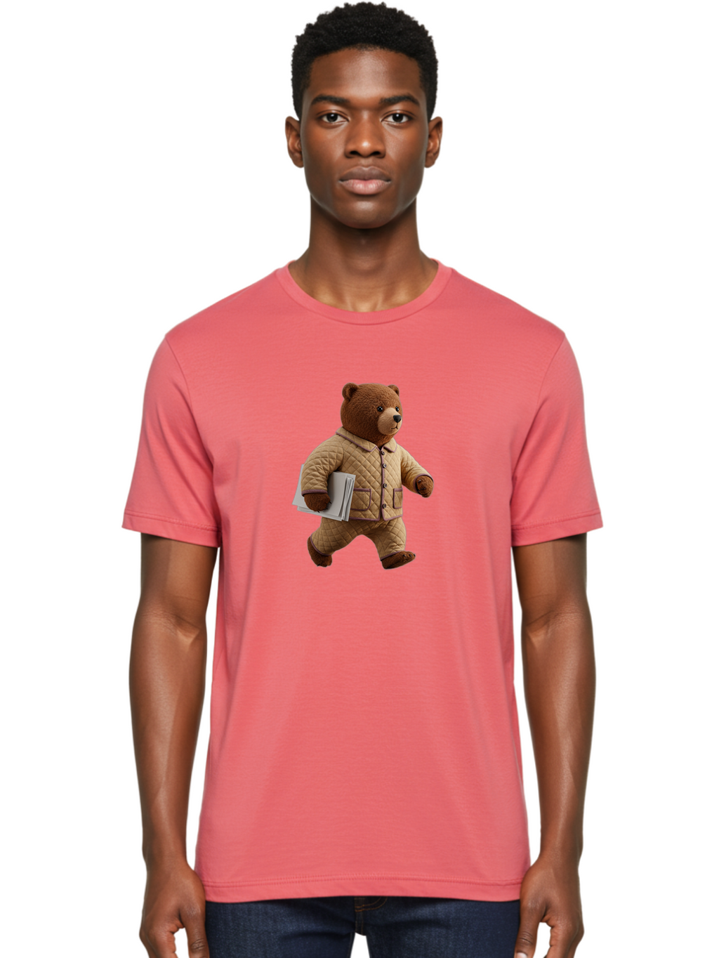 Bear Men'S Graphic Tee, 100% Cotton, Comfortable Casual Summer Wear, Machine Washable, Vintage Camera, Old Camera, Antique Camera, Black Camera, Classic Photography, Photography Equipment, Nostalgic Device, Film Camera, Camera Art Bai201
