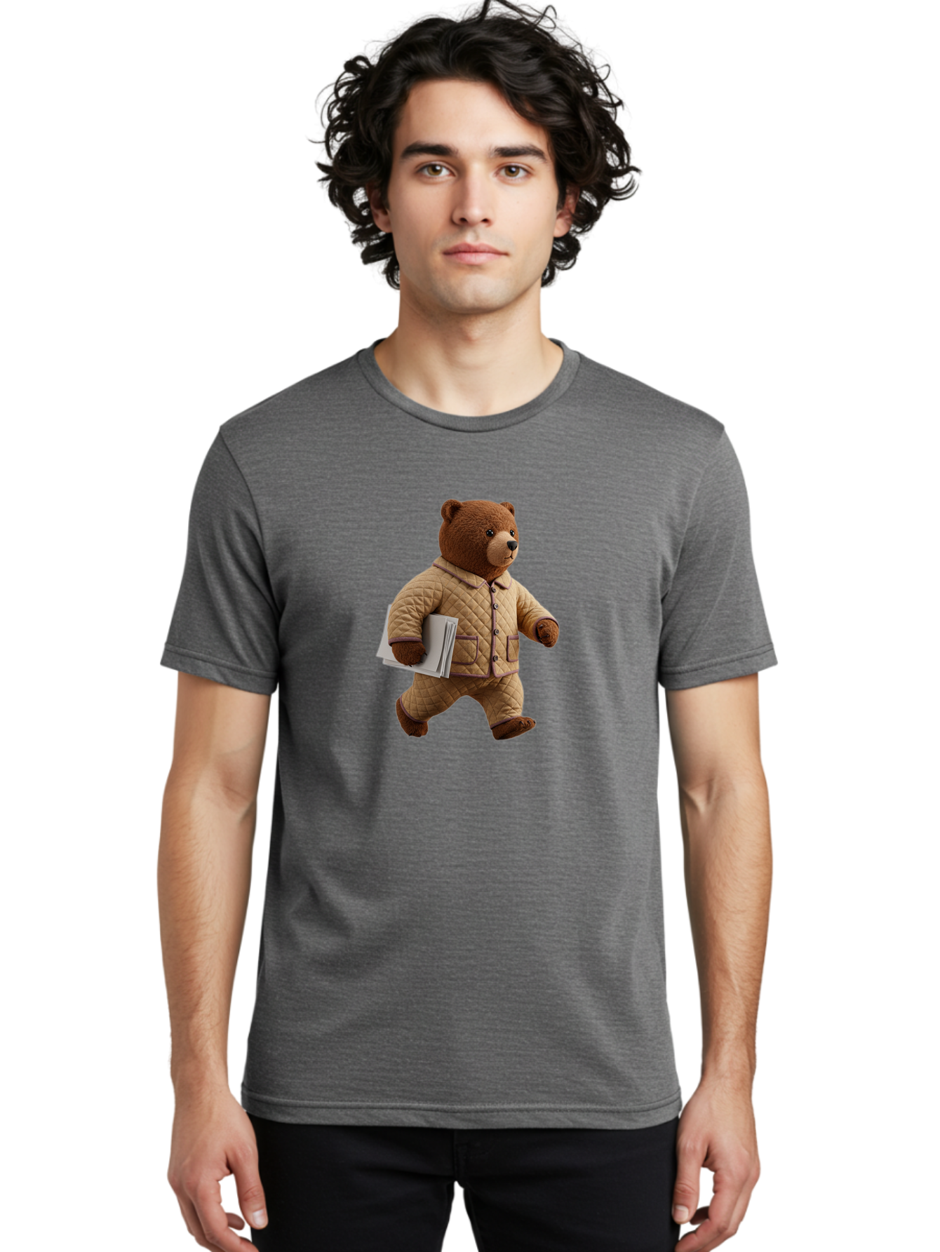 Bear Men'S Graphic Tee, 100% Cotton, Comfortable Casual Summer Wear, Machine Washable, Vintage Camera, Old Camera, Antique Camera, Black Camera, Classic Photography, Photography Equipment, Nostalgic Device, Film Camera, Camera Art Bai201