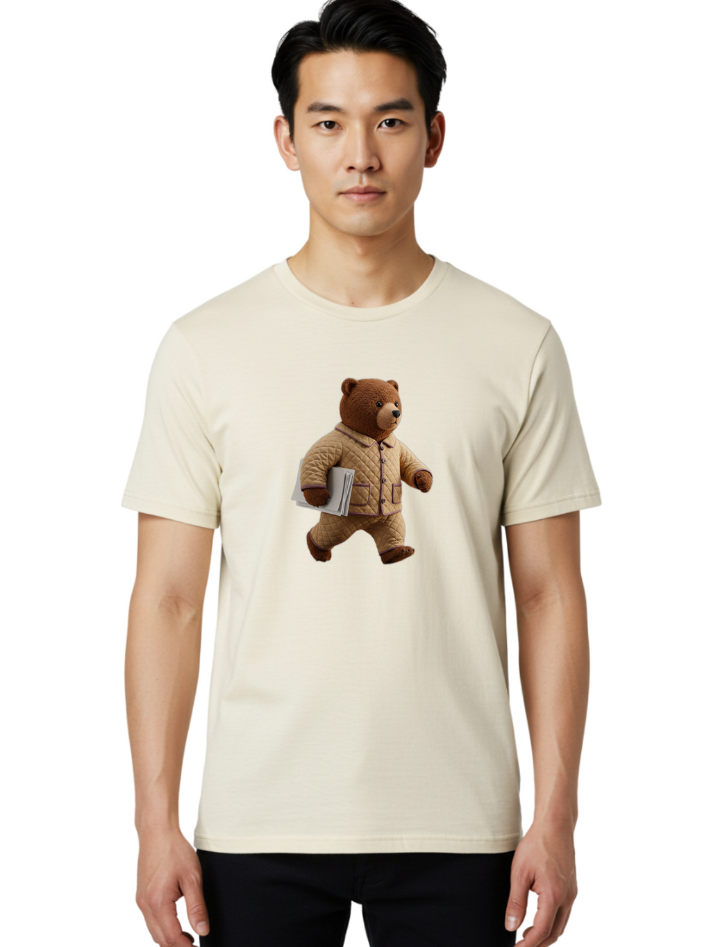Bear Men'S Graphic Tee, 100% Cotton, Comfortable Casual Summer Wear, Machine Washable, Vintage Camera, Old Camera, Antique Camera, Black Camera, Classic Photography, Photography Equipment, Nostalgic Device, Film Camera, Camera Art Bai201