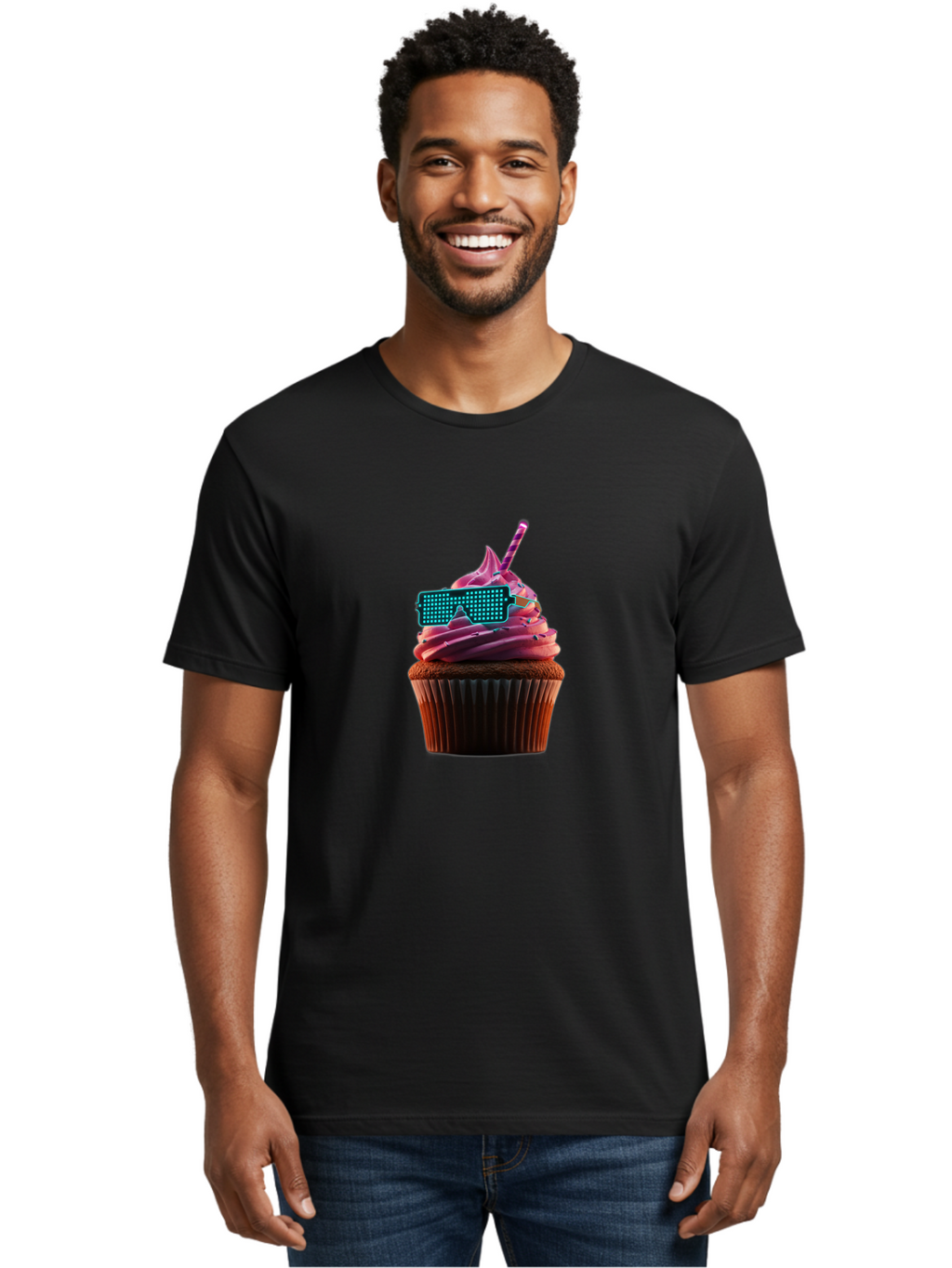 Party-Cupcake Men'S Graphic Tee, 100% Cotton, Comfortable Casual Summer Wear, Machine Washable, Vintage Camera, Old Camera, Antique Camera, Black Camera, Classic Photography, Photography Equipment, Nostalgic Device, Film Camera, Camera Art Bai209