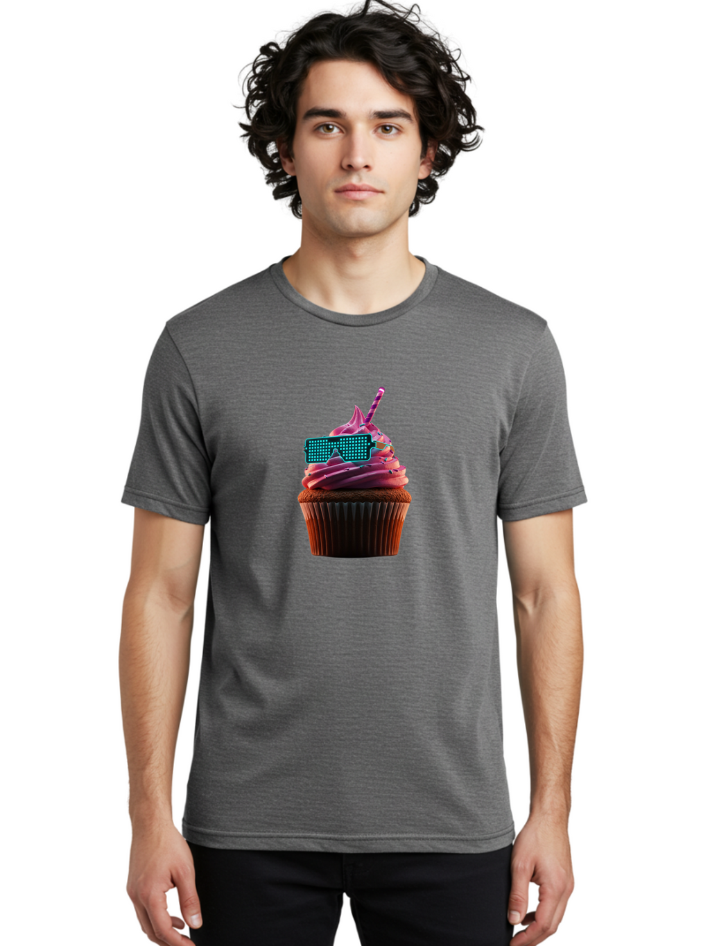 Party-Cupcake Men'S Graphic Tee, 100% Cotton, Comfortable Casual Summer Wear, Machine Washable, Vintage Camera, Old Camera, Antique Camera, Black Camera, Classic Photography, Photography Equipment, Nostalgic Device, Film Camera, Camera Art Bai209