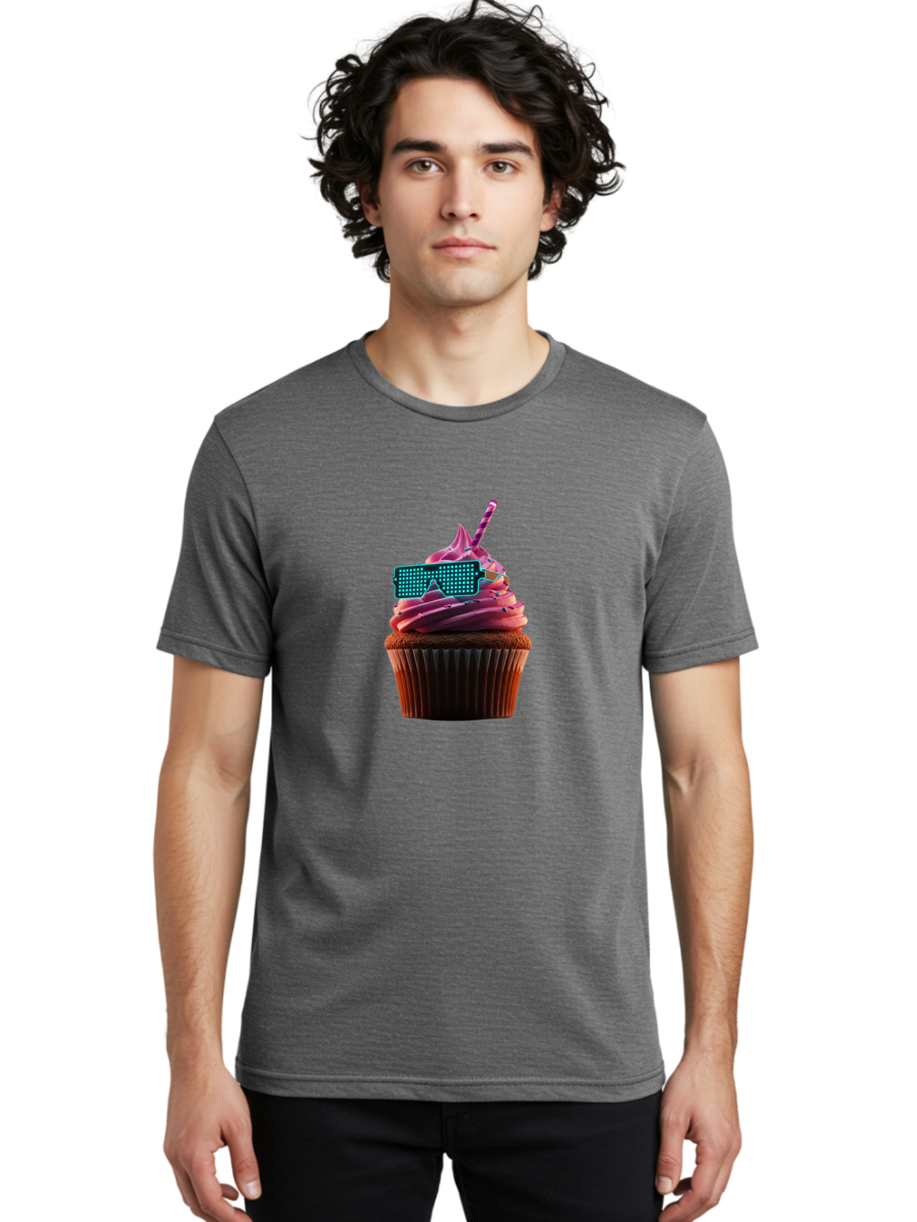 Party-Cupcake Men'S Graphic Tee, 100% Cotton, Comfortable Casual Summer Wear, Machine Washable, Vintage Camera, Old Camera, Antique Camera, Black Camera, Classic Photography, Photography Equipment, Nostalgic Device, Film Camera, Camera Art Bai209